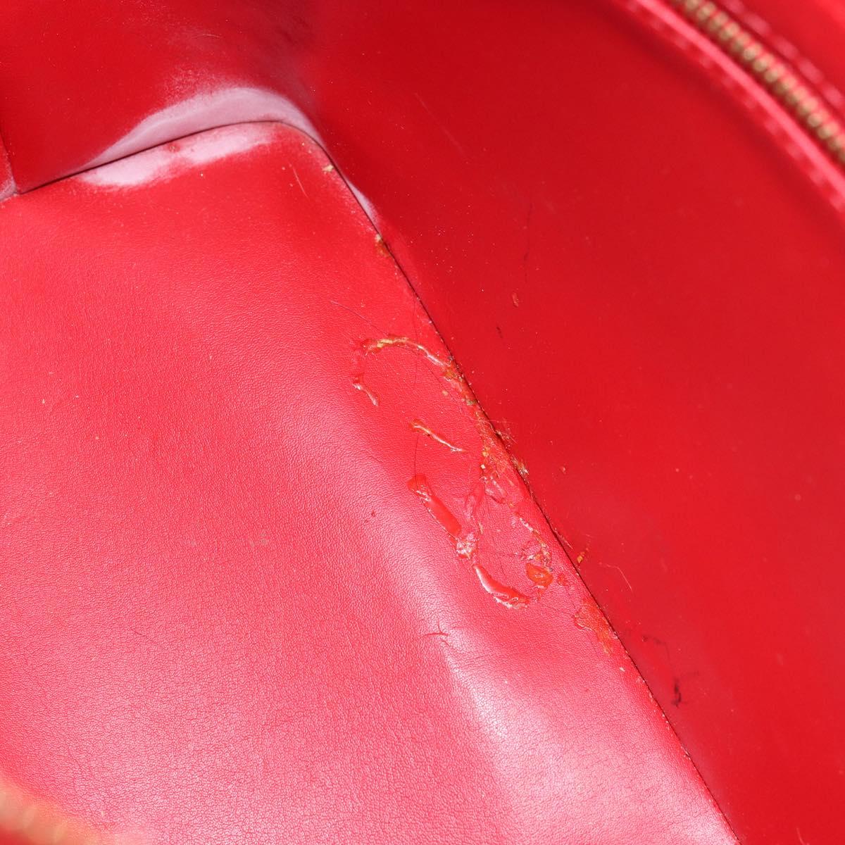 LOUIS VUITTON Monogram Vernis Houston Hand Bag Red M91092 LV Auth bs31560