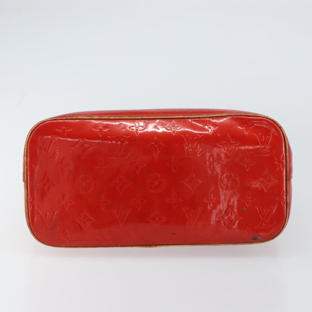 LOUIS VUITTON Monogram Vernis Houston Hand Bag Red M91092 LV Auth bs31560