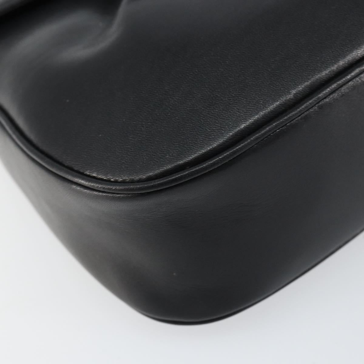 GIVENCHY Shoulder Bag Leather Black Gold Auth bs31564