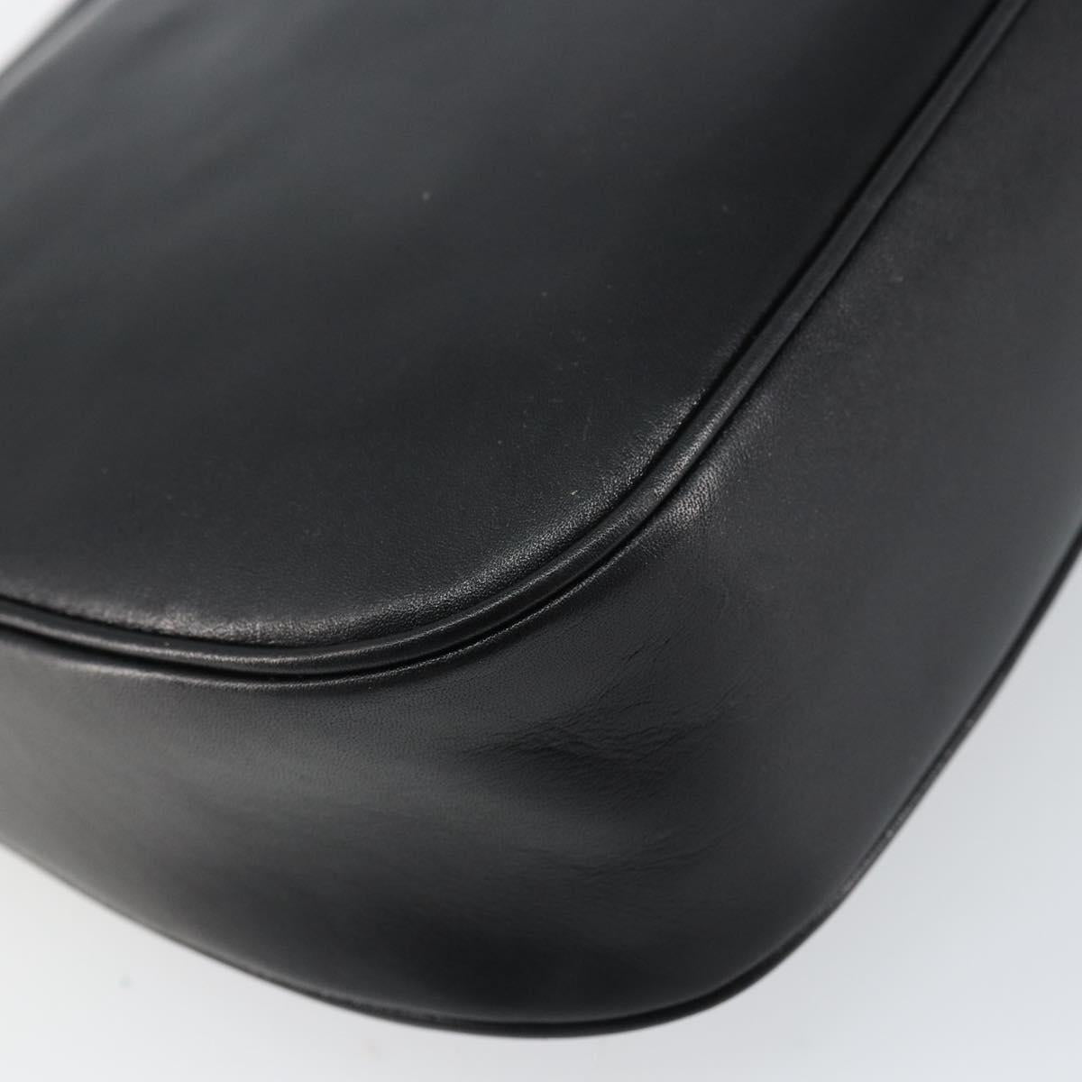 GIVENCHY Shoulder Bag Leather Black Gold Auth bs31564