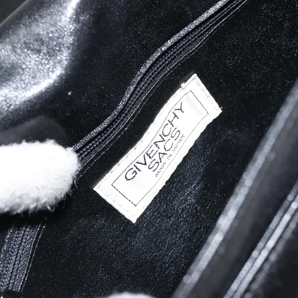 GIVENCHY Shoulder Bag Leather Black Gold Auth bs31564