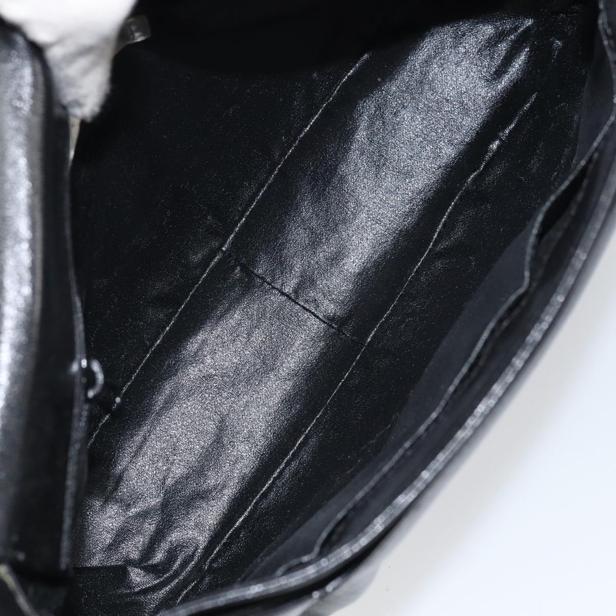 GIVENCHY Shoulder Bag Leather Black Gold Auth bs31564