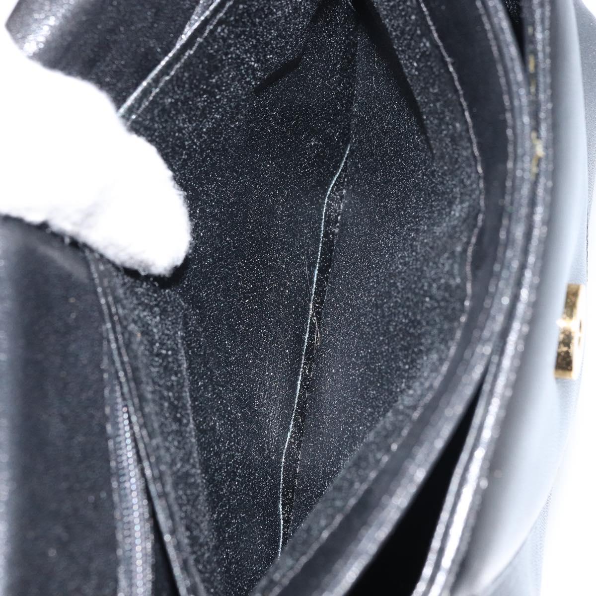 GIVENCHY Shoulder Bag Leather Black Gold Auth bs31564