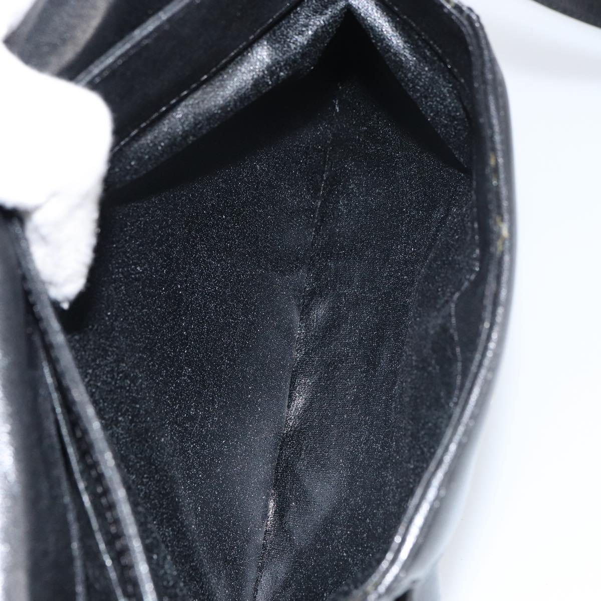 GIVENCHY Shoulder Bag Leather Black Gold Auth bs31564