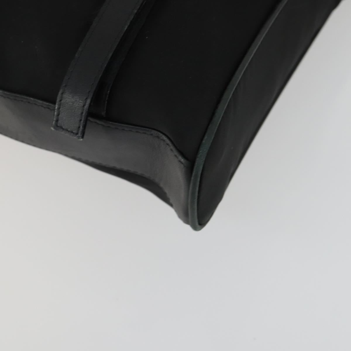 Gianni Versace Business Bag Nylon Leather 2way Black Silver Auth bs31565