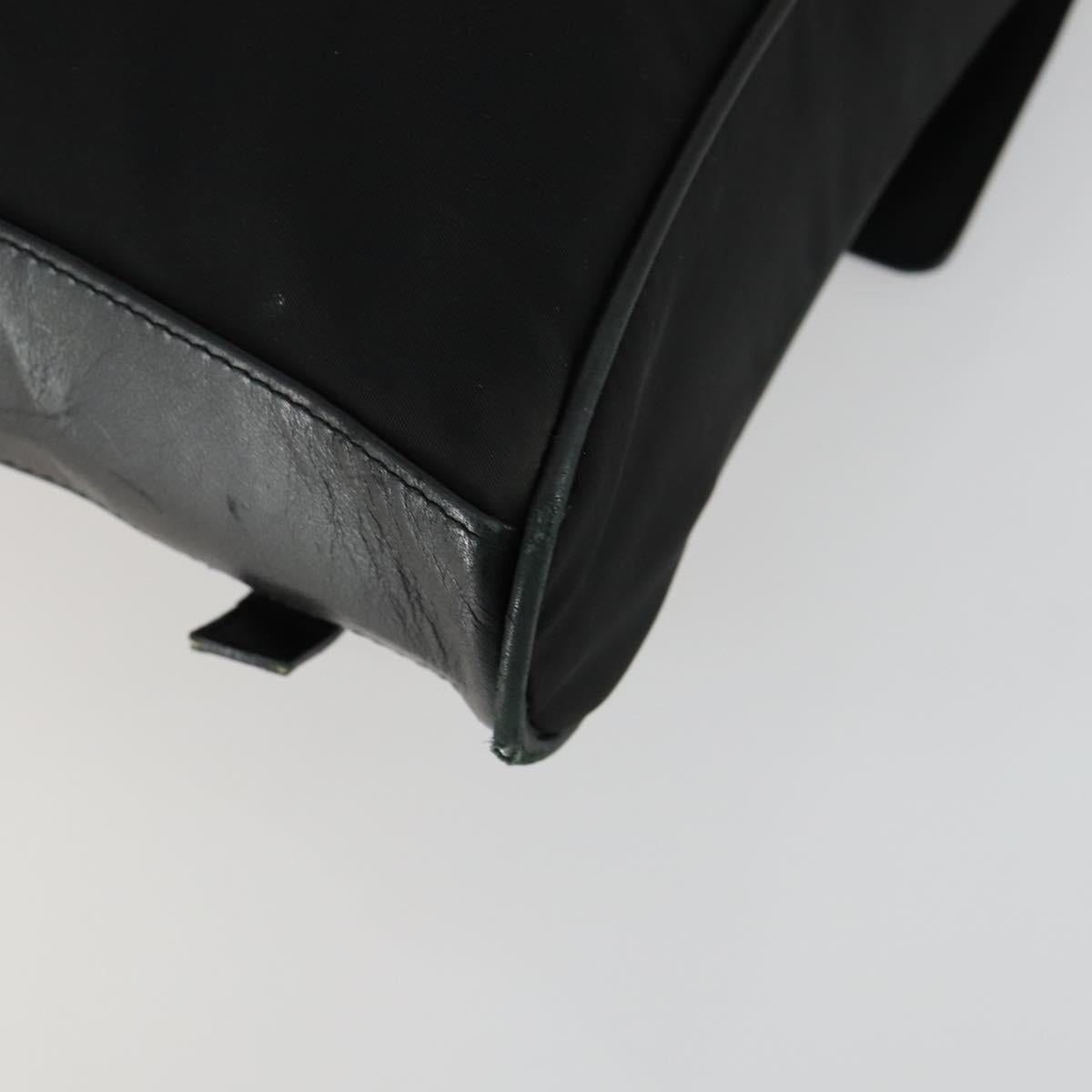 Gianni Versace Business Bag Nylon Leather 2way Black Silver Auth bs31565