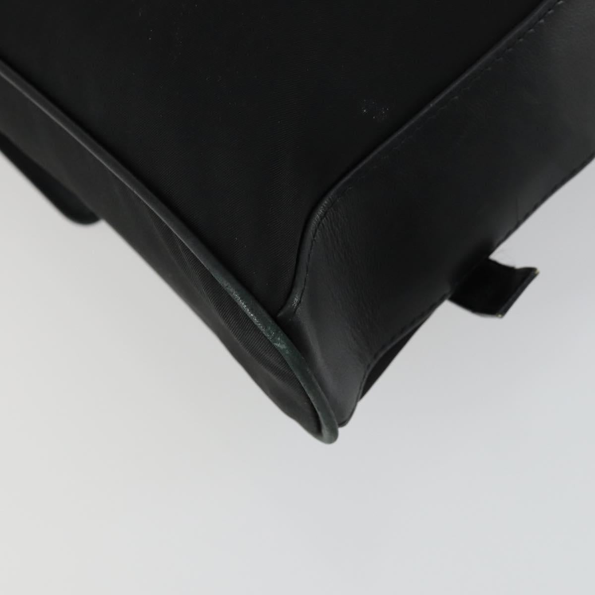 Gianni Versace Business Bag Nylon Leather 2way Black Silver Auth bs31565