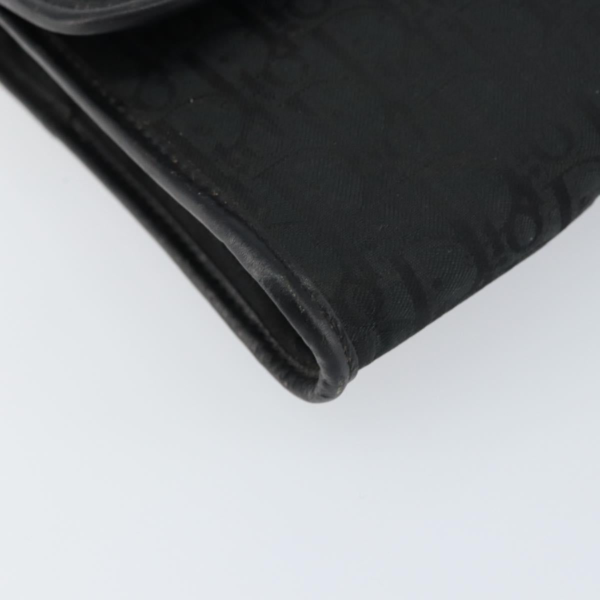 Christian Dior Trotter Canvas Chain Shoulder Bag Black Gold Auth bs31567