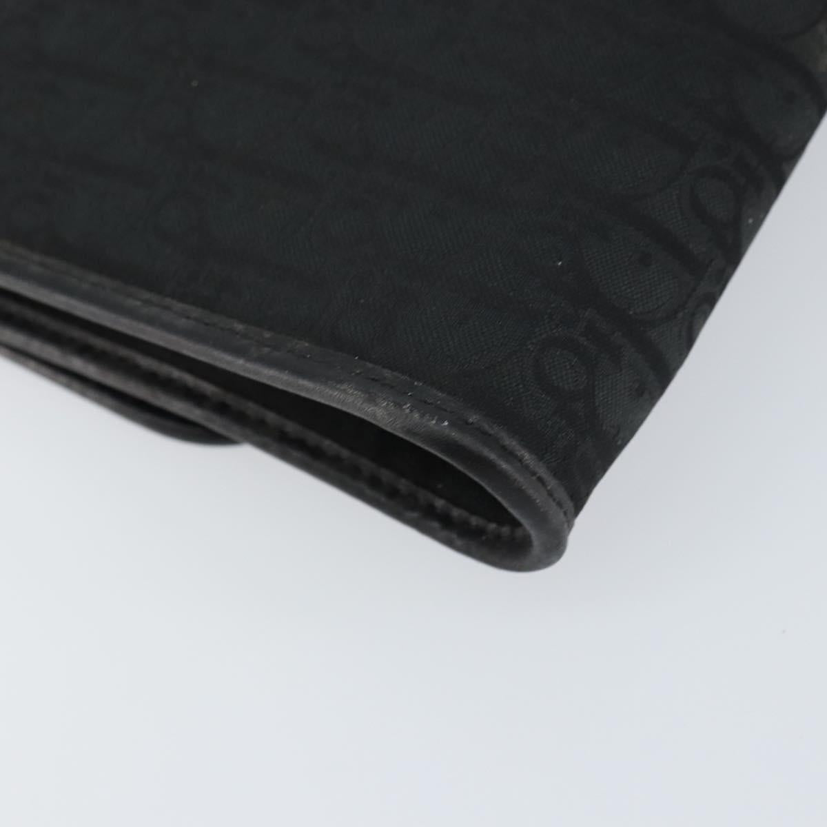 Christian Dior Trotter Canvas Chain Shoulder Bag Black Gold Auth bs31567