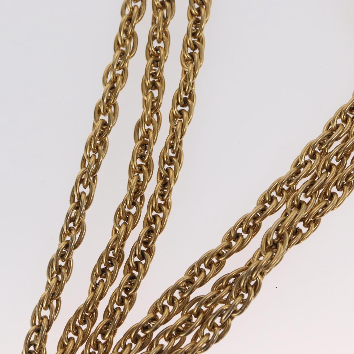 CHANEL Necklace metal Gold Tone CC Auth bs31569