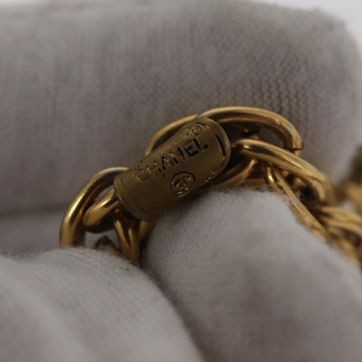 CHANEL Necklace metal Gold Tone CC Auth bs31569