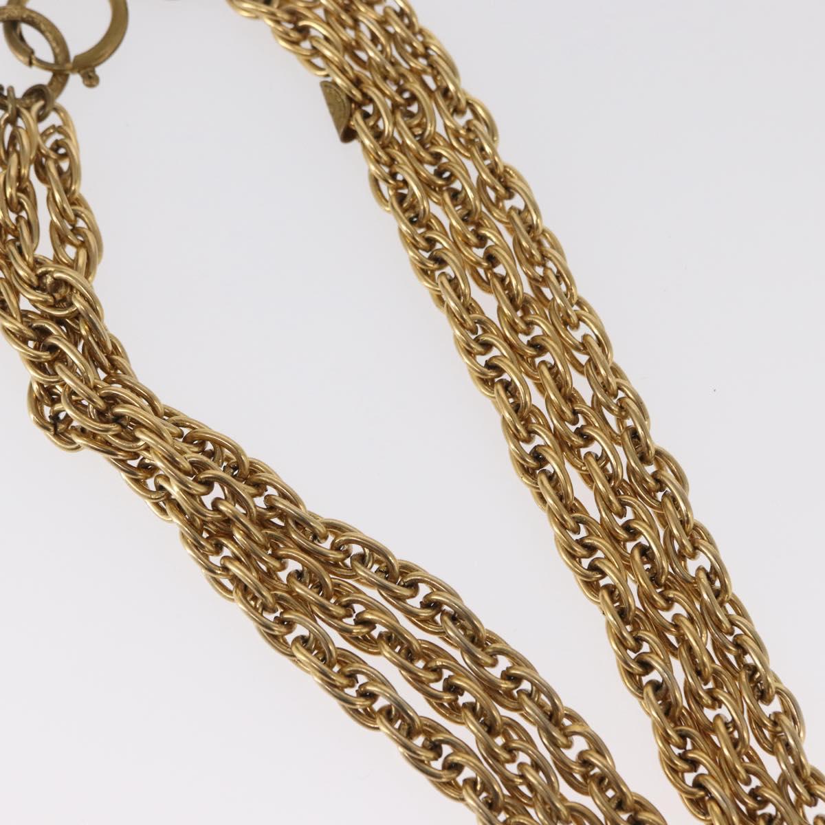 CHANEL Necklace metal Gold Tone CC Auth bs31569