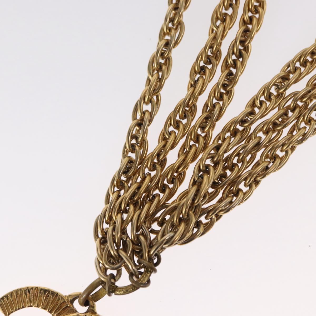 CHANEL Necklace metal Gold Tone CC Auth bs31569
