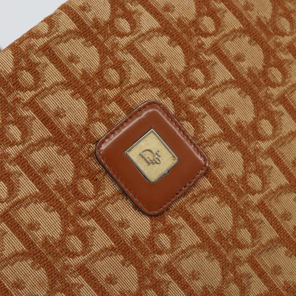 Christian Dior Trotter Canvas Shoulder Bag Brown Gold Auth bs31572