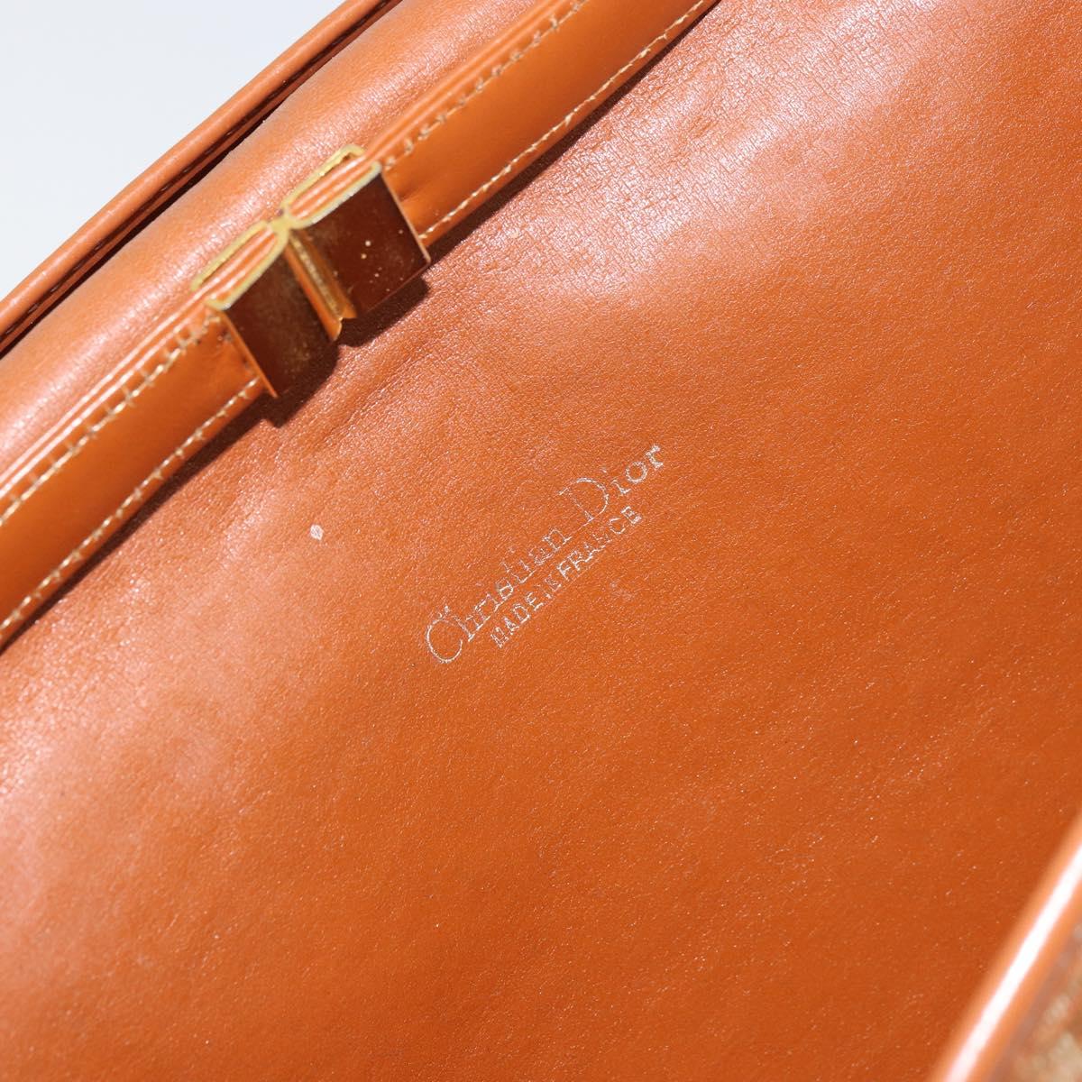 Christian Dior Trotter Canvas Shoulder Bag Brown Gold Auth bs31572