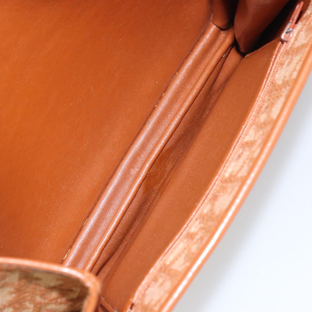 Christian Dior Trotter Canvas Shoulder Bag Brown Gold Auth bs31572