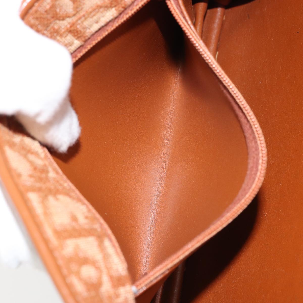 Christian Dior Trotter Canvas Shoulder Bag Brown Gold Auth bs31572