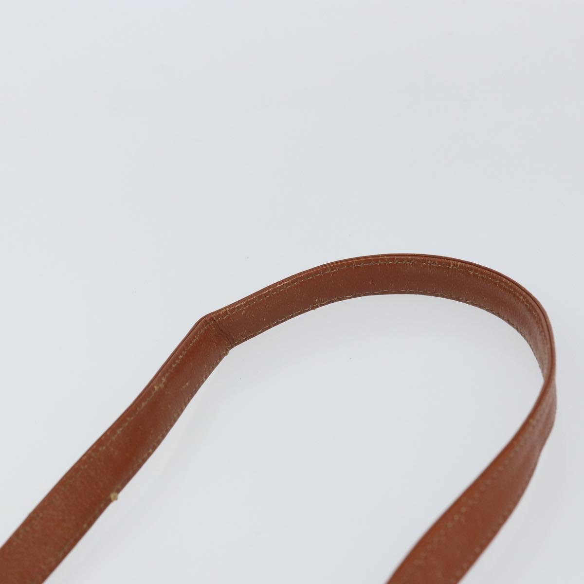 Christian Dior Trotter Canvas Shoulder Bag Brown Gold Auth bs31572