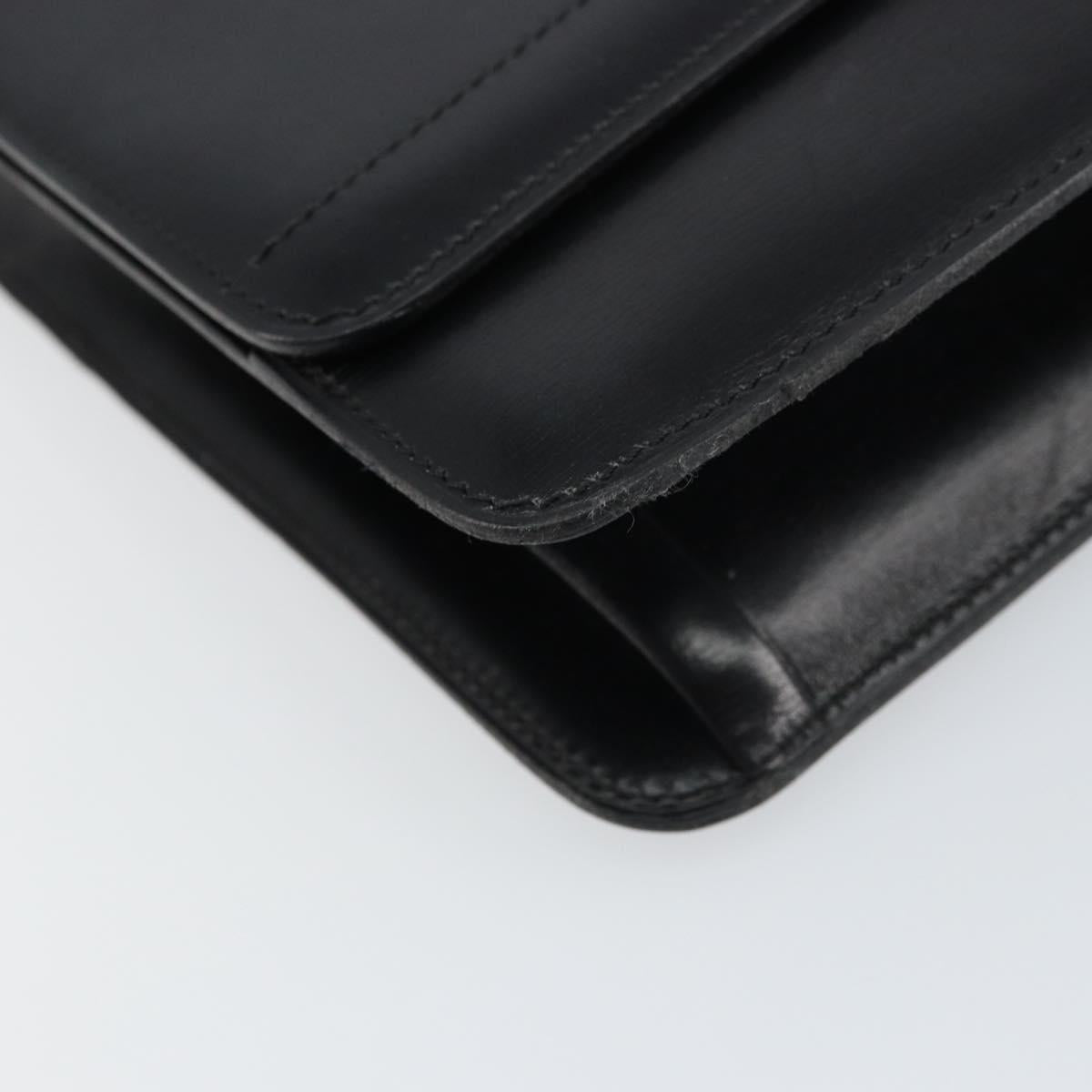 Christian Dior Shoulder Bag Leather Black Gold Auth bs31574