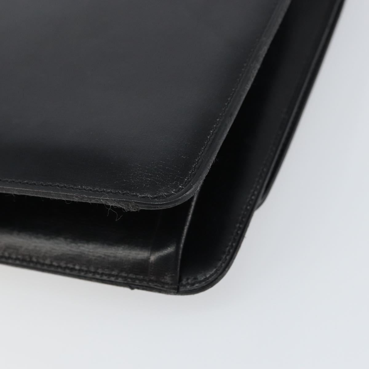 Christian Dior Shoulder Bag Leather Black Gold Auth bs31574