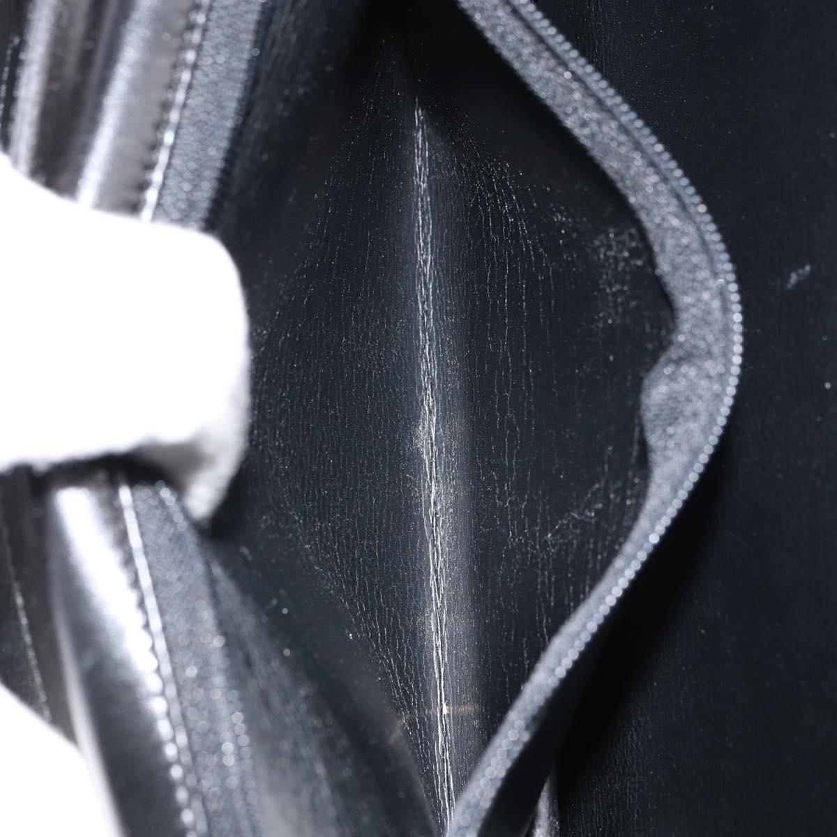 Christian Dior Shoulder Bag Leather Black Gold Auth bs31574