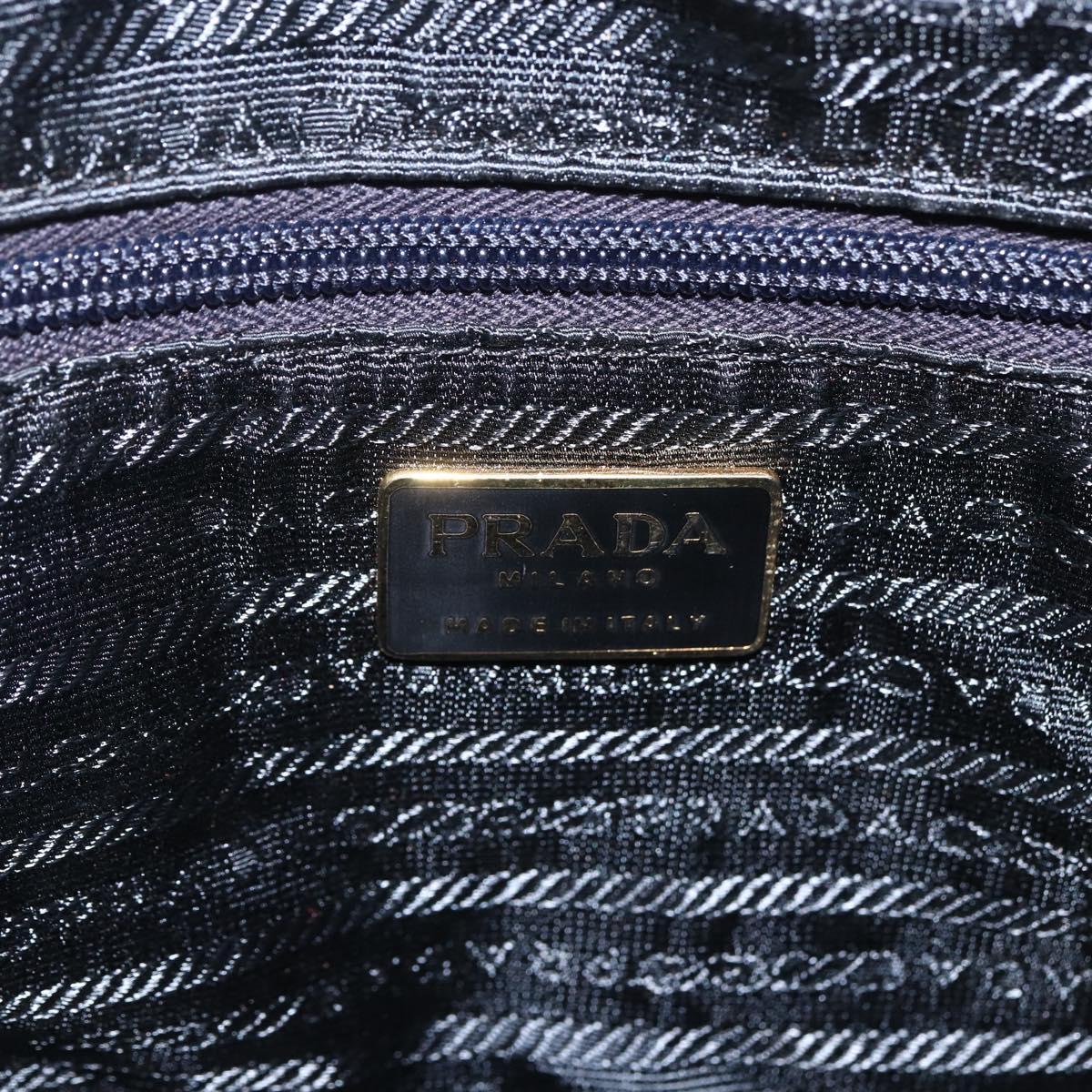PRADA Quilted Chain Tote Bag Nylon Black Gold Auth bs31575