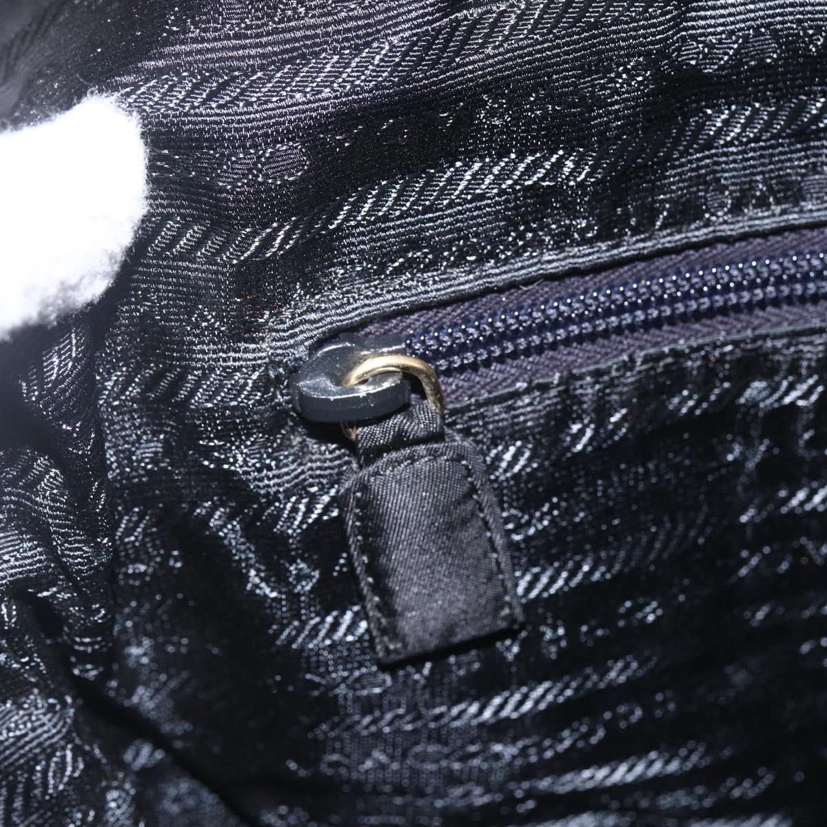 PRADA Quilted Chain Tote Bag Nylon Black Gold Auth bs31575