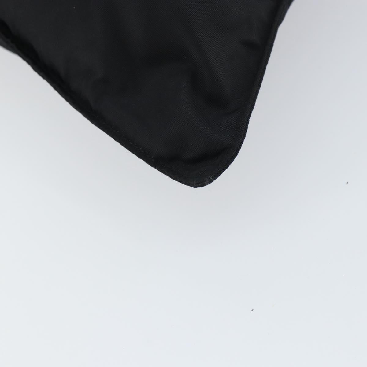 PRADA Tote Bag Nylon Black Silver Auth bs31578