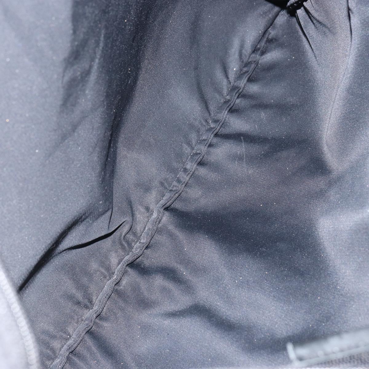 PRADA Tote Bag Nylon Black Silver Auth bs31578