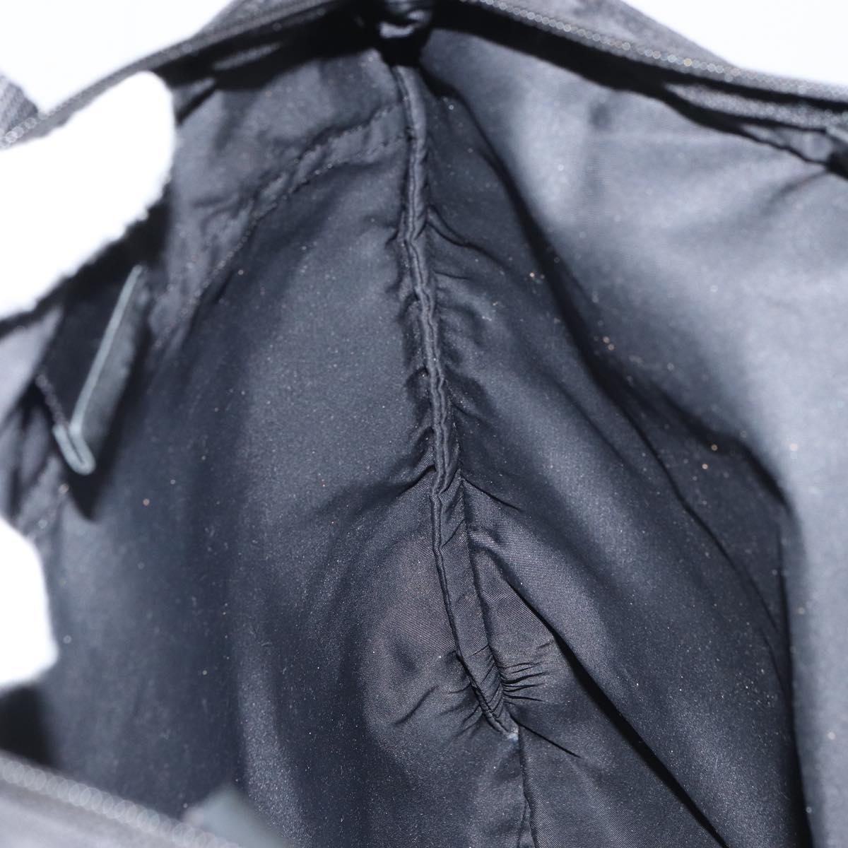 PRADA Tote Bag Nylon Black Silver Auth bs31578