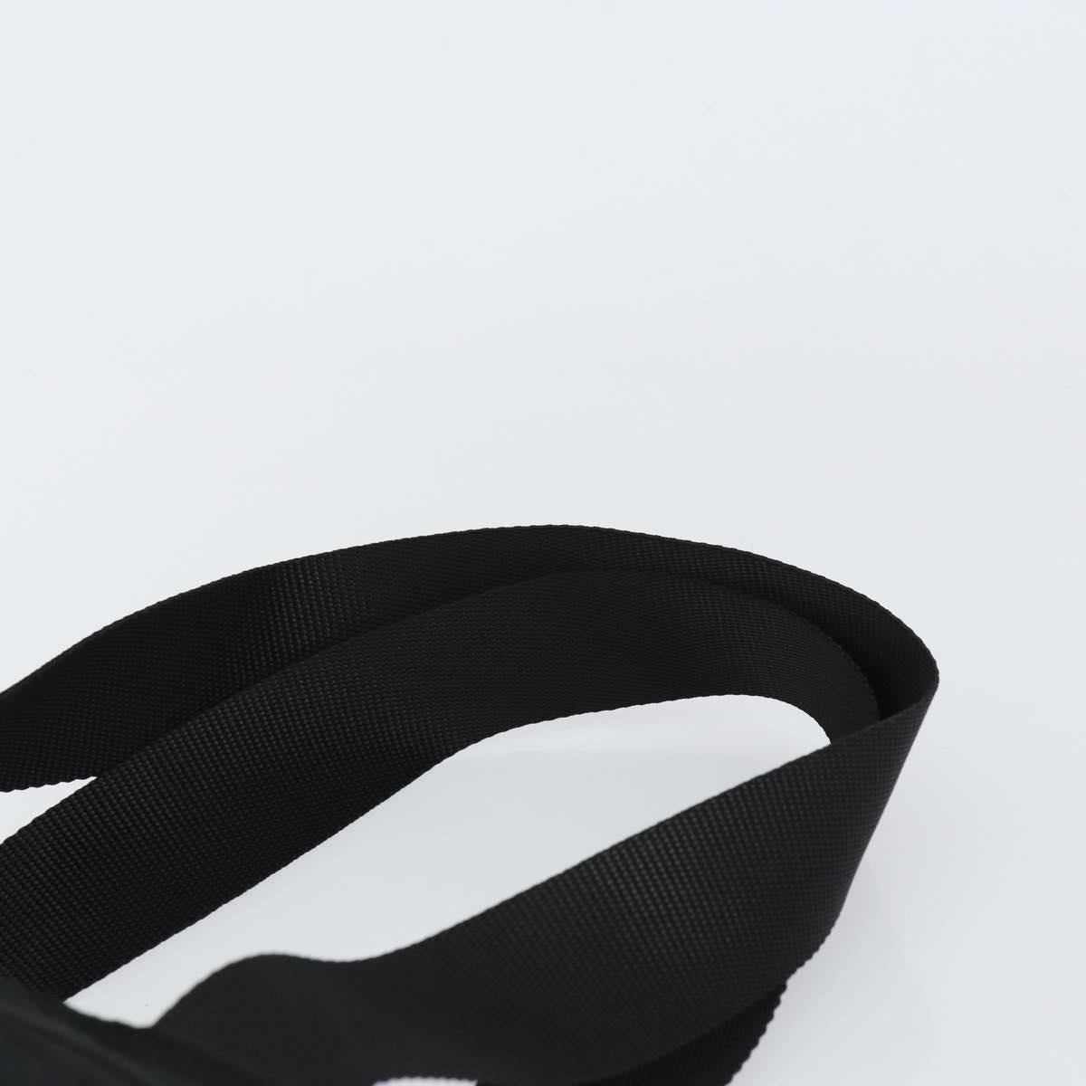 PRADA Tote Bag Nylon Black Silver Auth bs31578