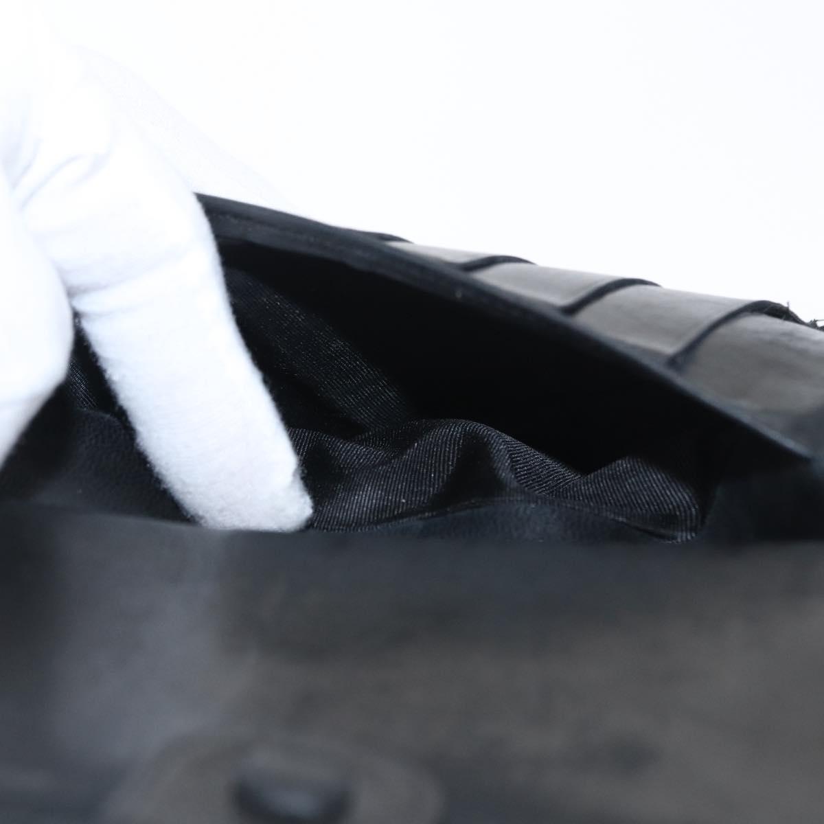 CHANEL COCO Mark Long Wallet Caviar Skin Black Gold CC Auth bs31584