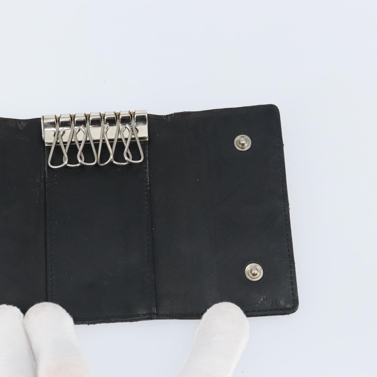 CHANEL Bicolore Key Case Leather Black Silver CC Auth bs31594