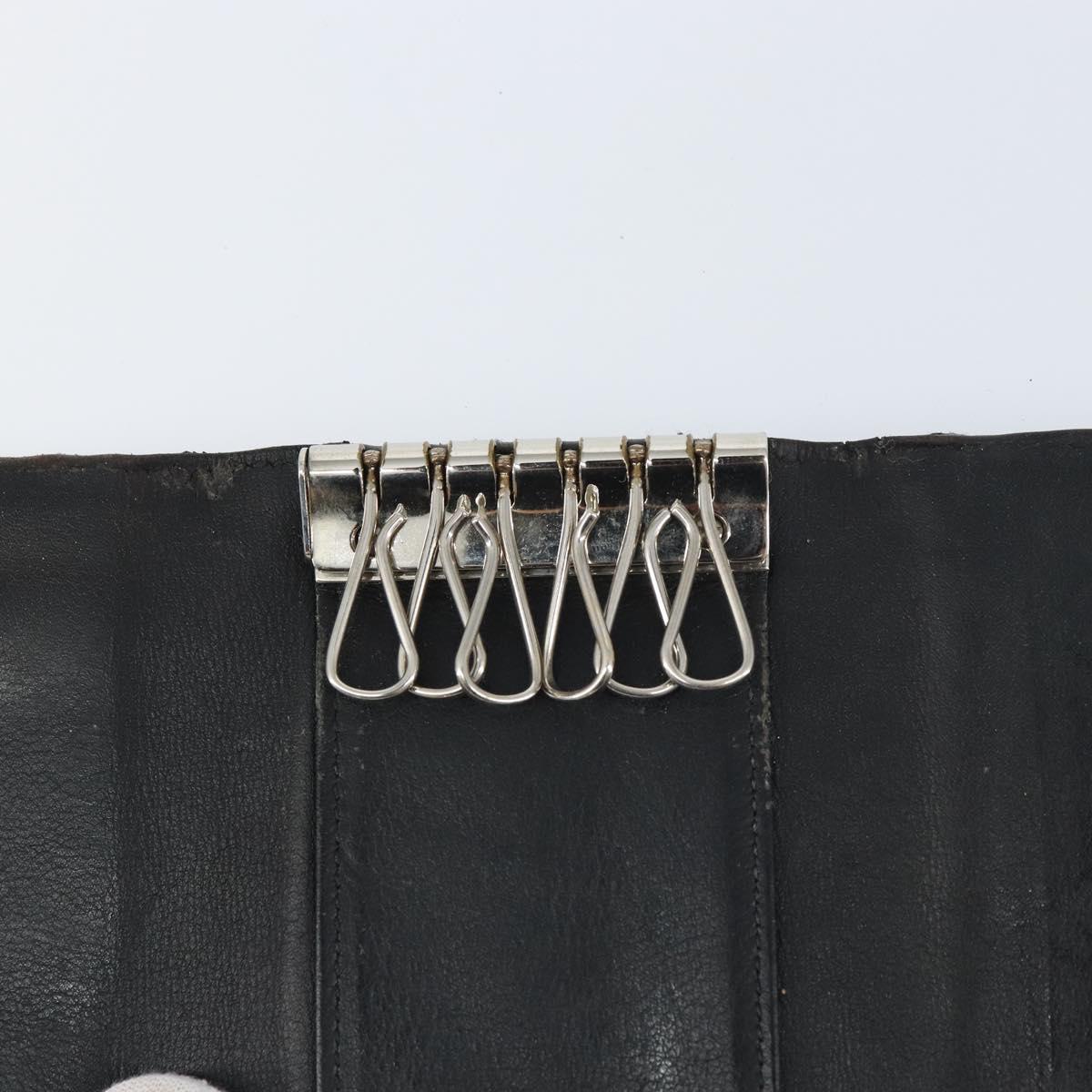 CHANEL Bicolore Key Case Leather Black Silver CC Auth bs31594