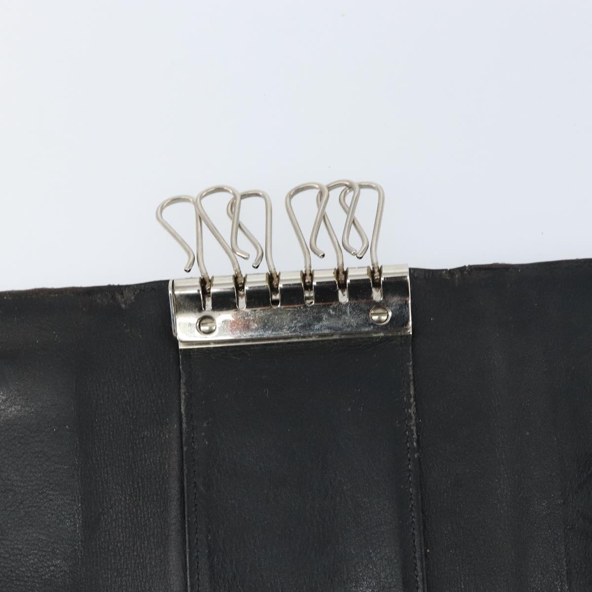 CHANEL Bicolore Key Case Leather Black Silver CC Auth bs31594