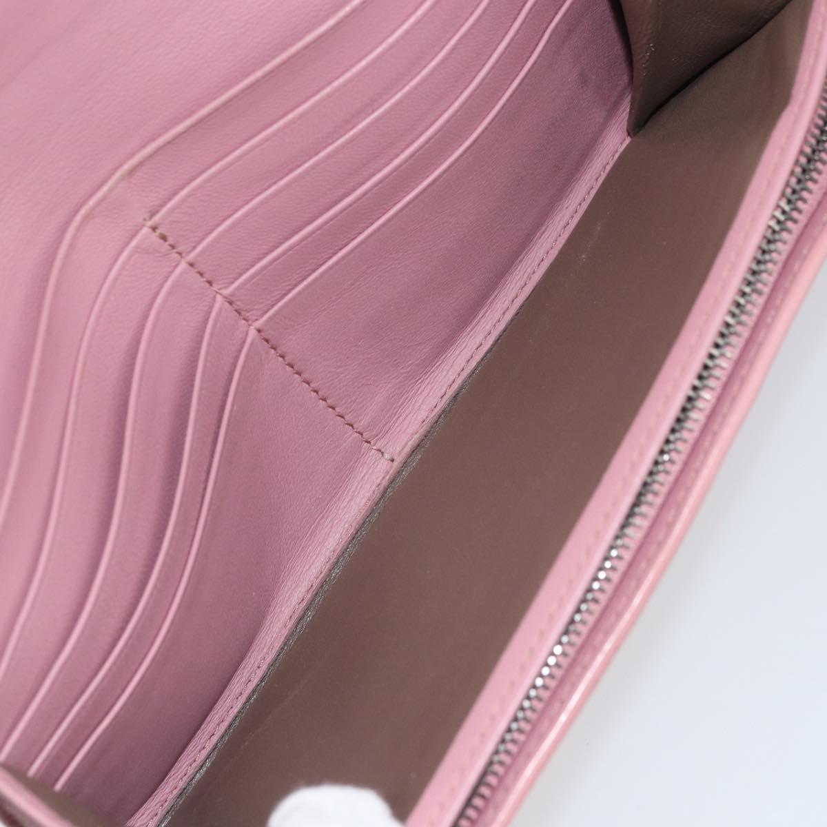 BOTTEGA VENETA INTRECCIATO Long Wallet Leather Pink Auth bs31596