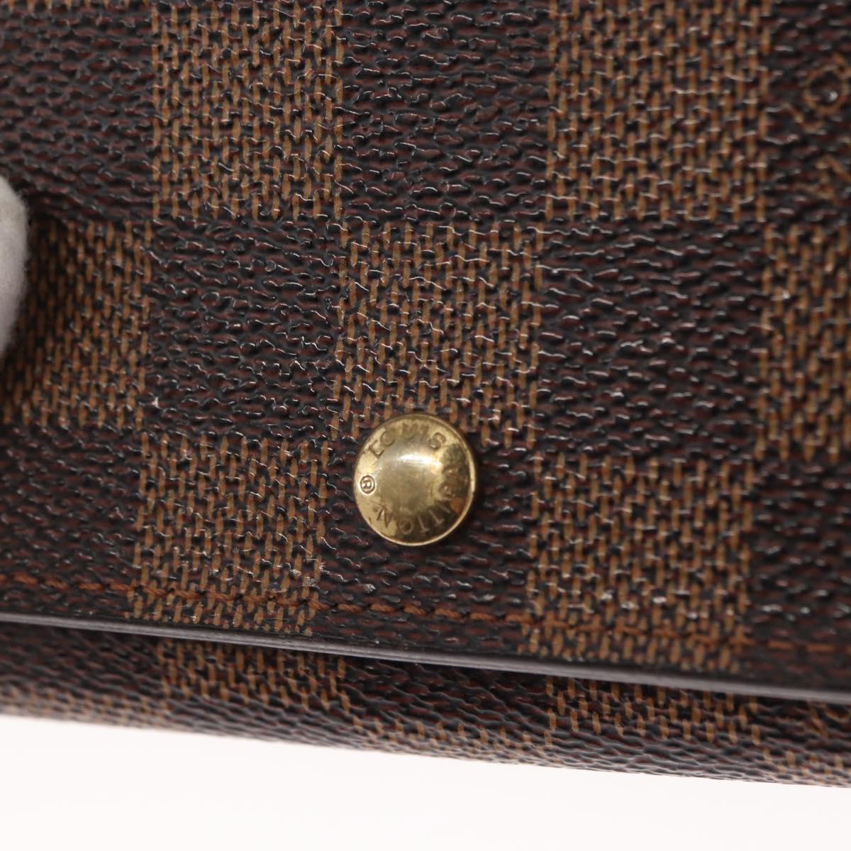 LOUIS VUITTON Damier Ebene Portefeuille Tresol Bifold Wallet N61736 Auth bs31598