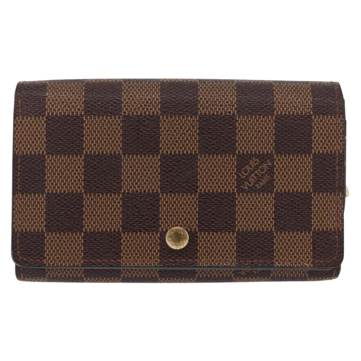 LOUIS VUITTON Damier Ebene Portefeuille Tresol Bifold Wallet N61736 Auth bs31598