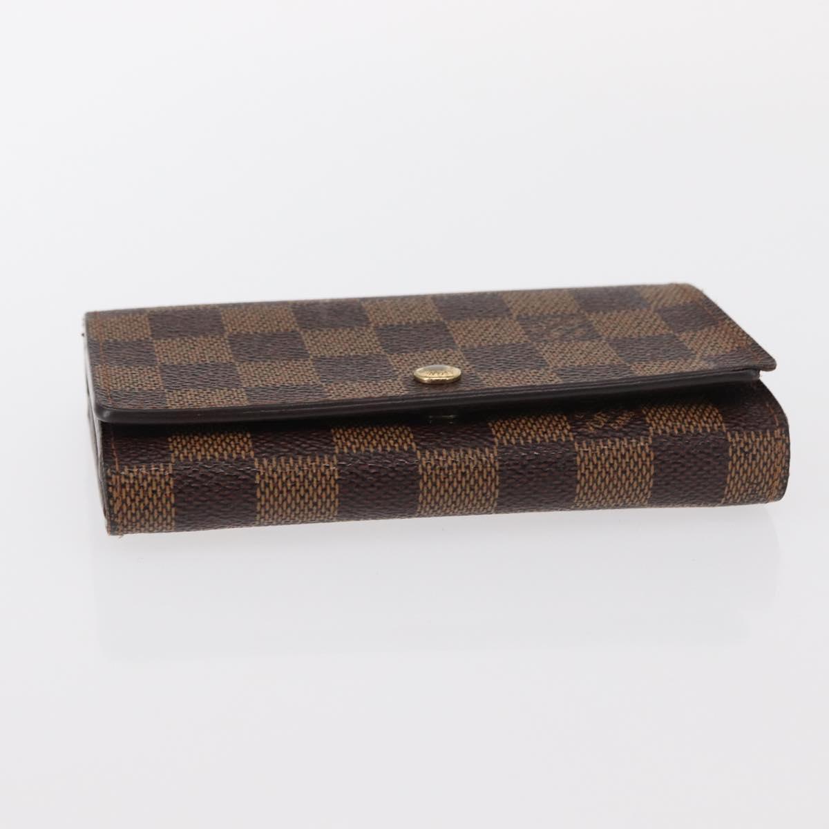 LOUIS VUITTON Damier Ebene Portefeuille Tresol Bifold Wallet N61736 Auth bs31598
