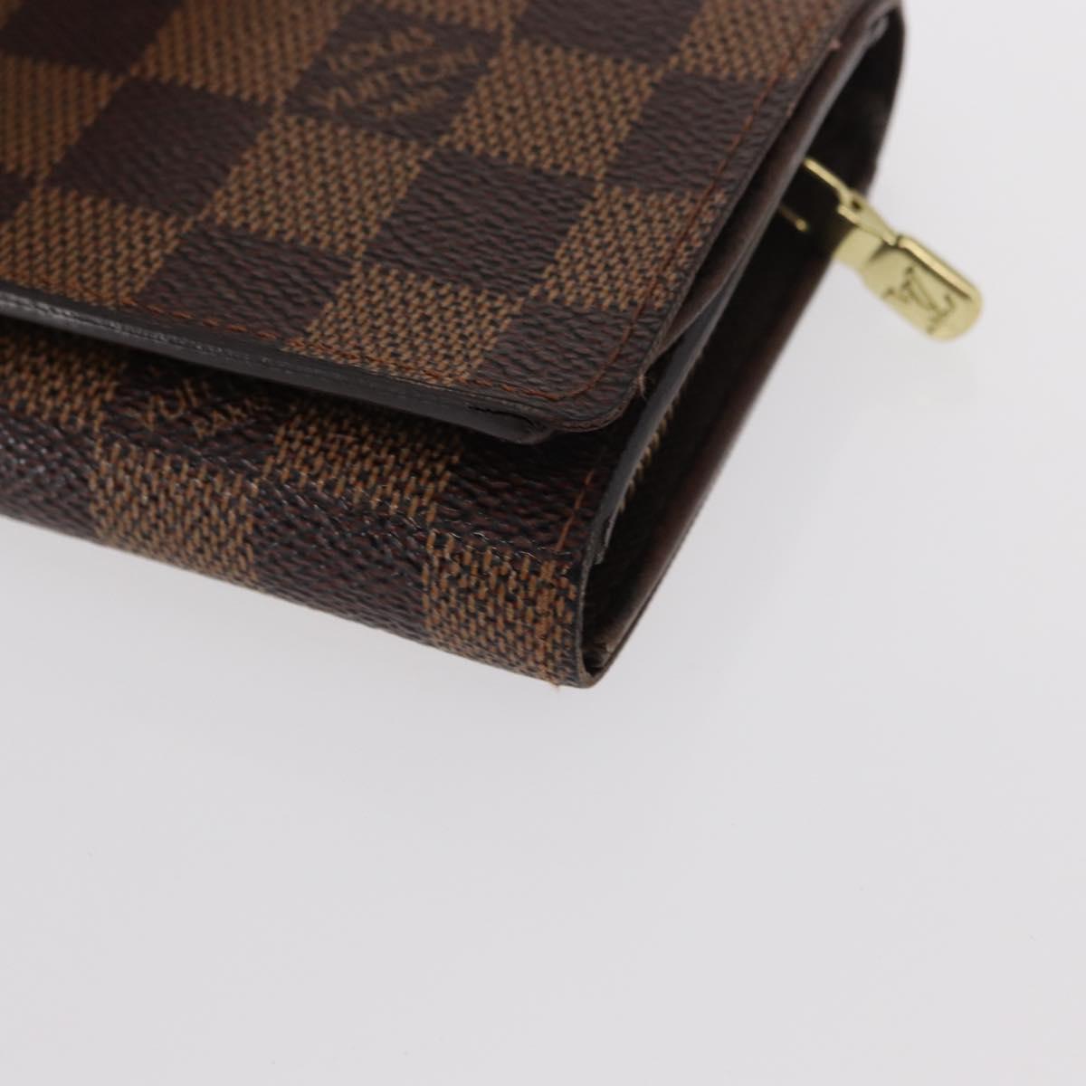 LOUIS VUITTON Damier Ebene Portefeuille Tresol Bifold Wallet N61736 Auth bs31598