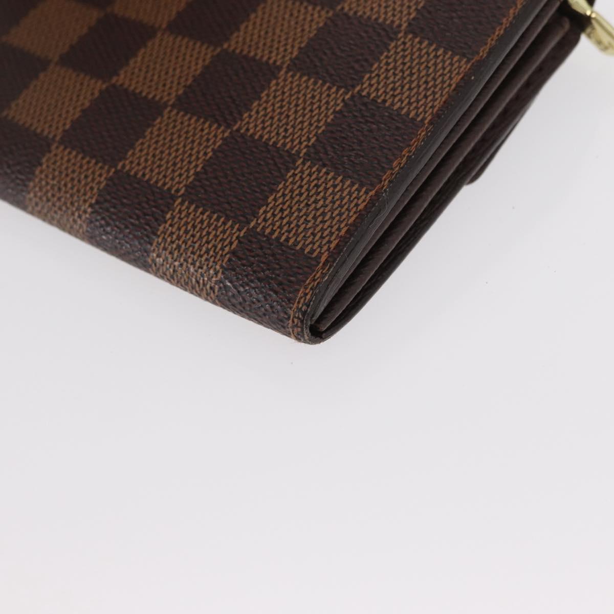 LOUIS VUITTON Damier Ebene Portefeuille Sarah Long Wallet N60491 LV Auth bs31599
