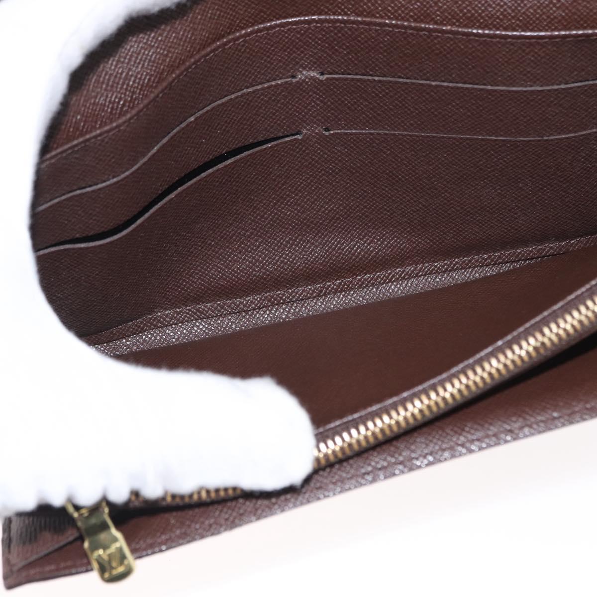 LOUIS VUITTON Damier Ebene Portefeuille Sarah Long Wallet N60491 LV Auth bs31599