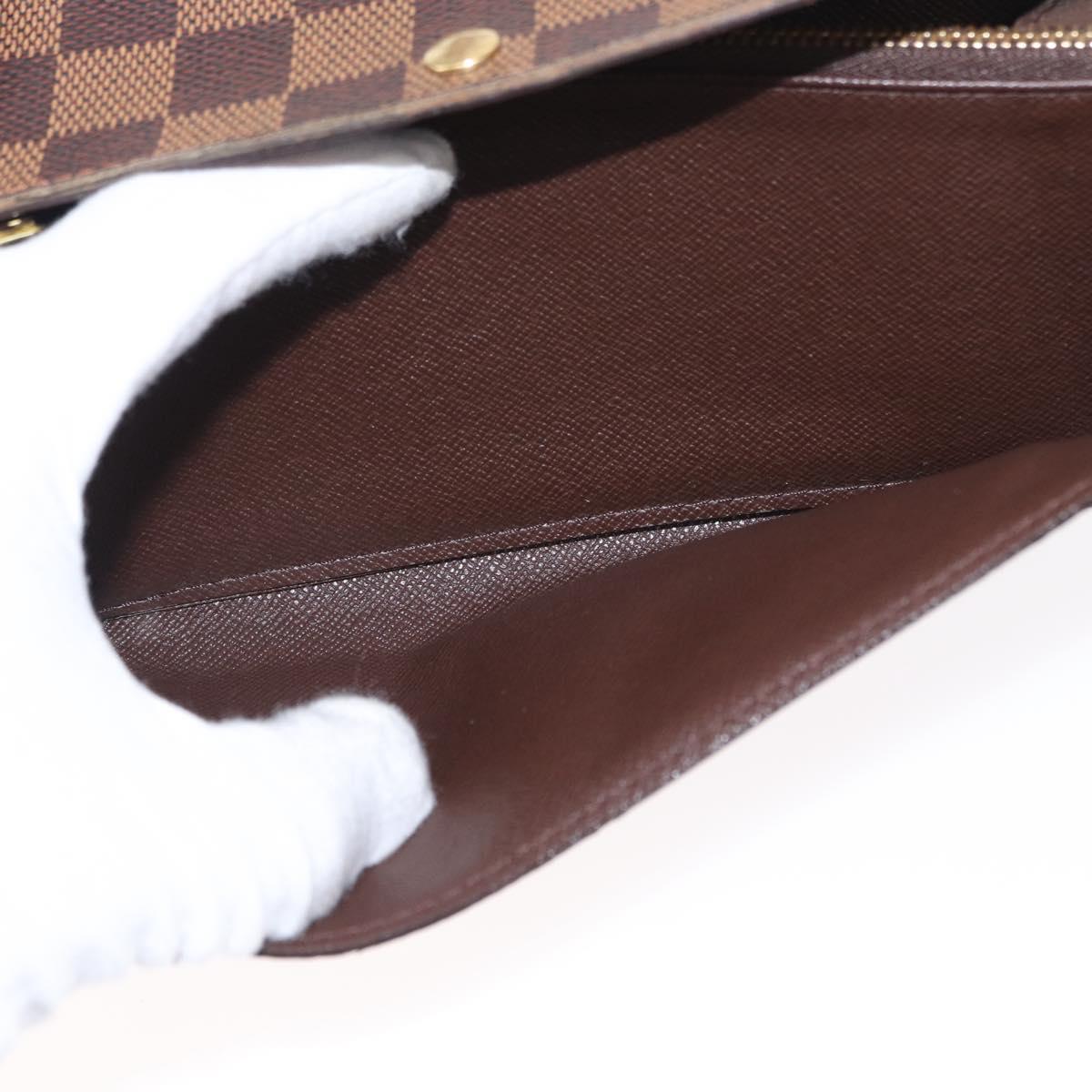 LOUIS VUITTON Damier Ebene Portefeuille Sarah Long Wallet N60491 LV Auth bs31599