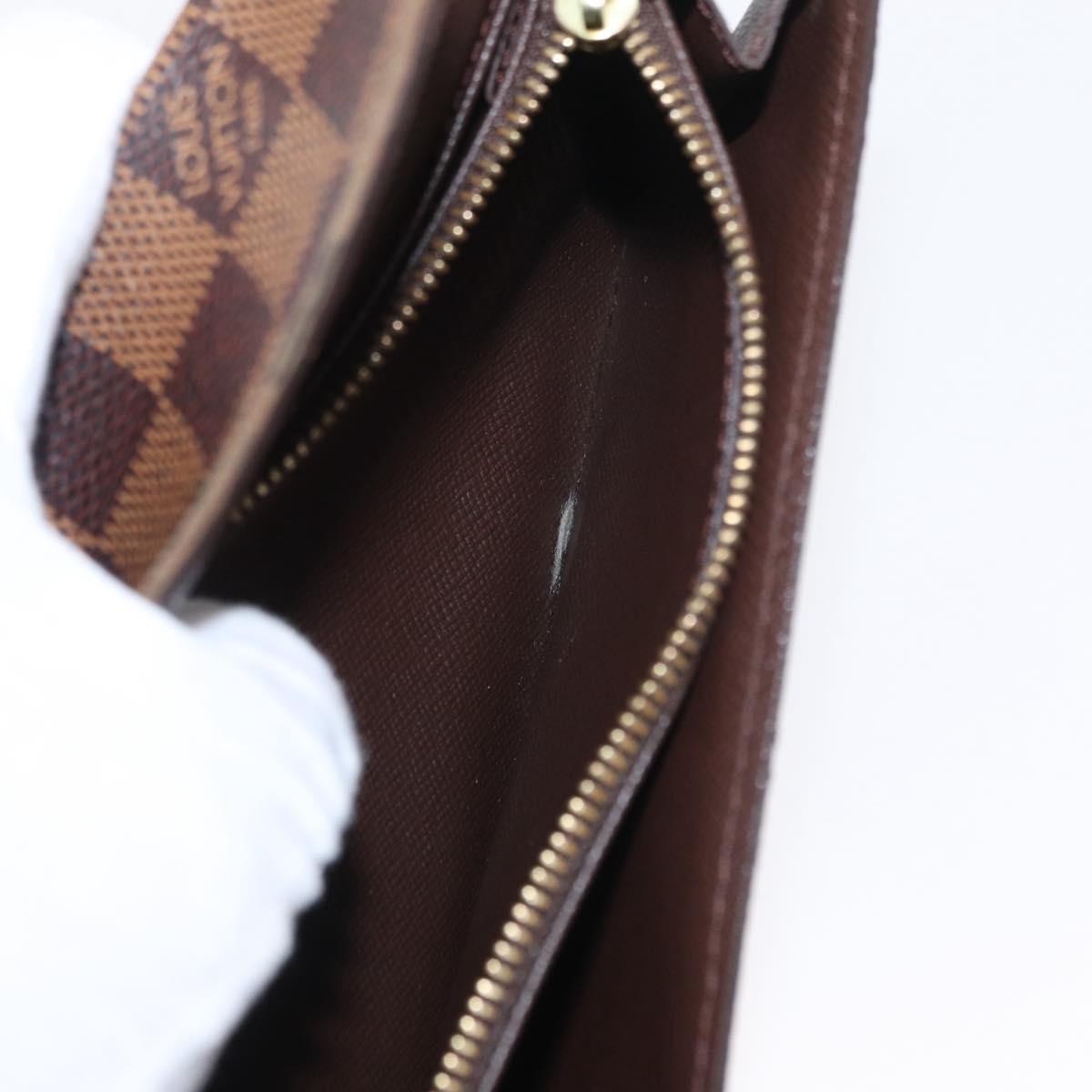 LOUIS VUITTON Damier Ebene Portefeuille Sarah Long Wallet N60491 LV Auth bs31599