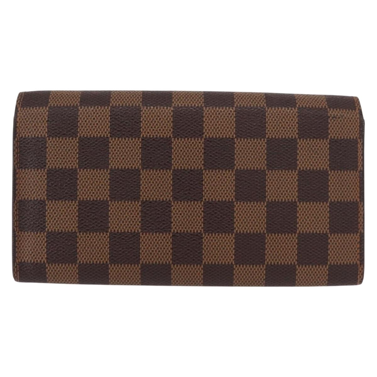 LOUIS VUITTON Damier Ebene Portefeuille Sarah Long Wallet N60491 LV Auth bs31599