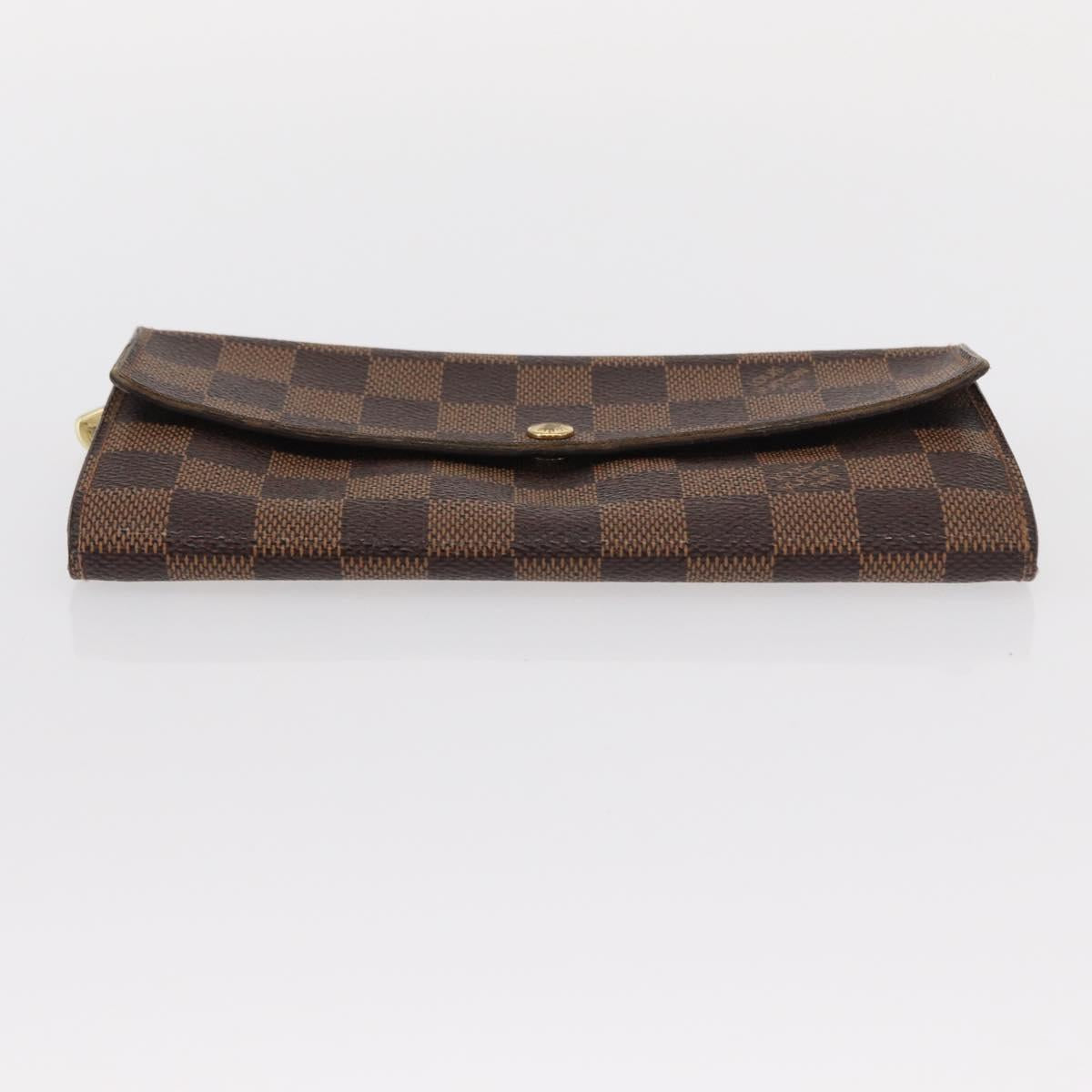 LOUIS VUITTON Damier Ebene Portefeuille Sarah Long Wallet N60491 LV Auth bs31599
