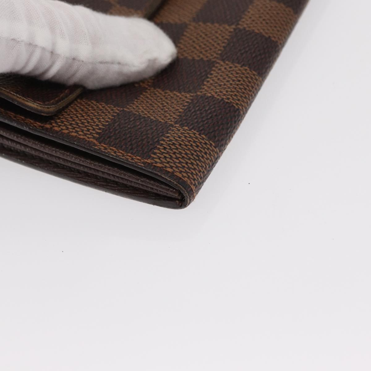 LOUIS VUITTON Damier Ebene Portefeuille Sarah Long Wallet N60491 LV Auth bs31599