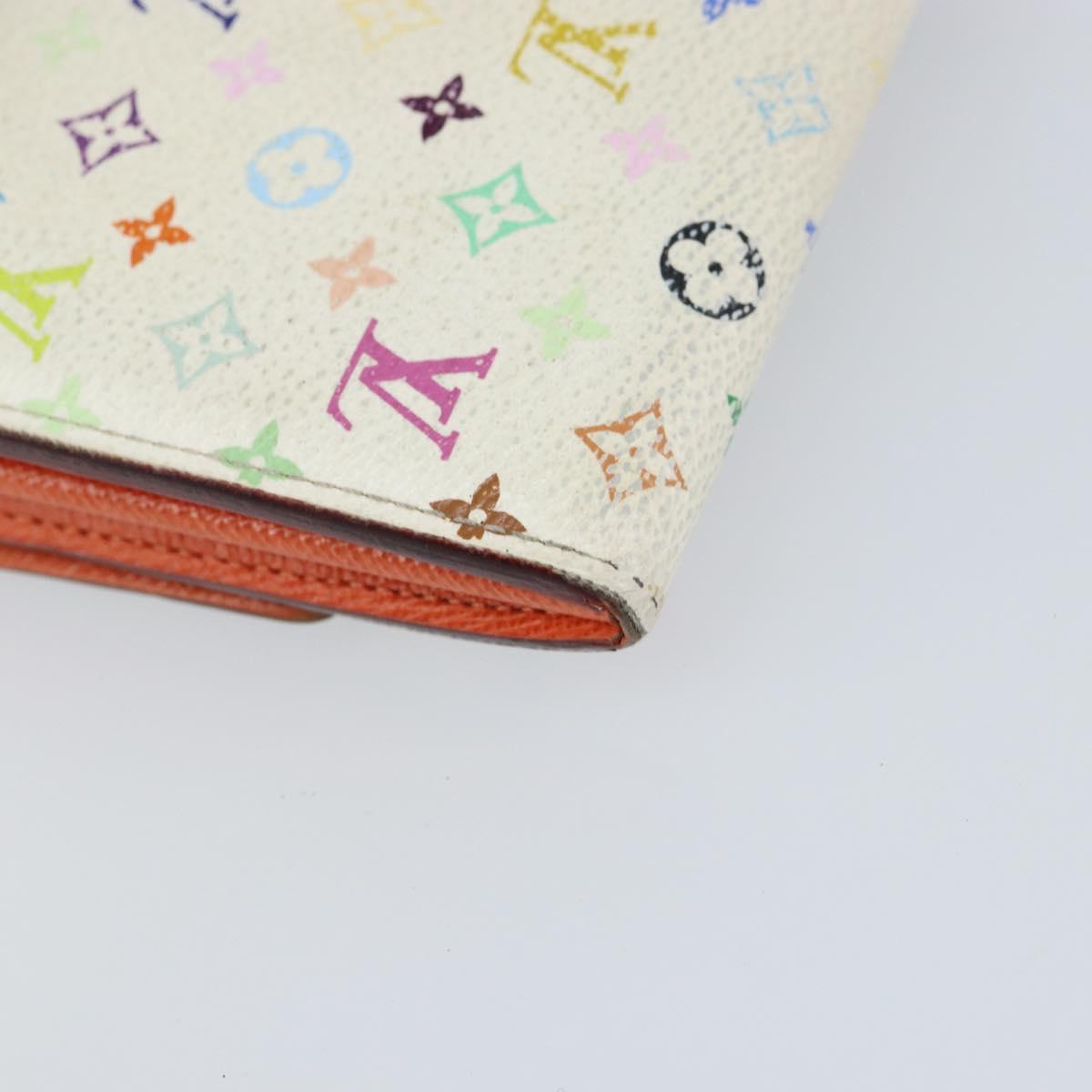 LOUIS VUITTON Multicolor Portefeuille Sarah Wallet White M93532 LV Auth bs31603