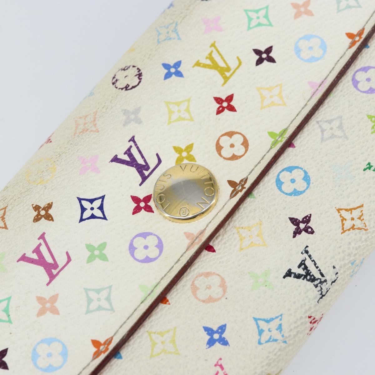 LOUIS VUITTON Multicolor Portefeuille Sarah Wallet White M93532 LV Auth bs31603