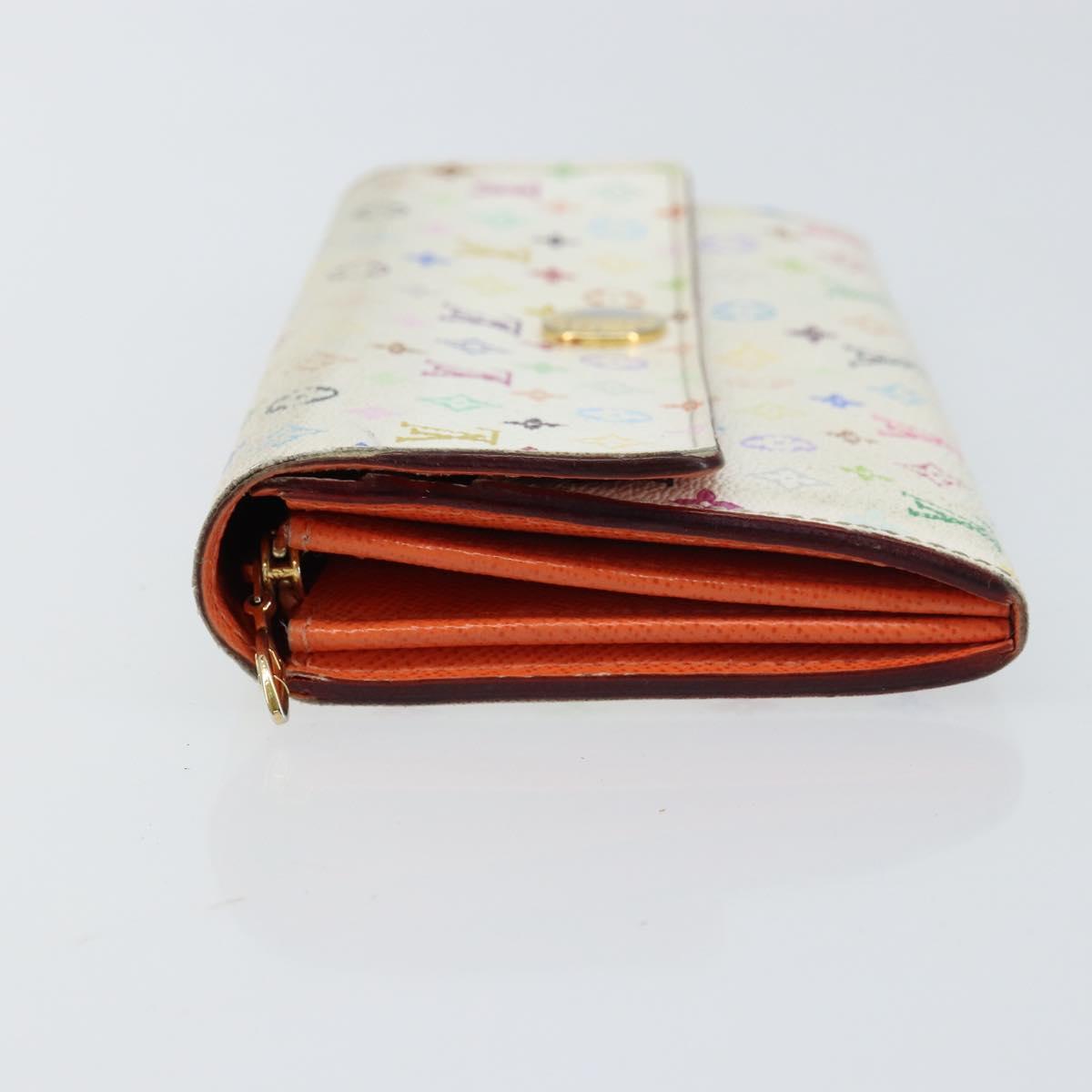 LOUIS VUITTON Multicolor Portefeuille Sarah Wallet White M93532 LV Auth bs31603